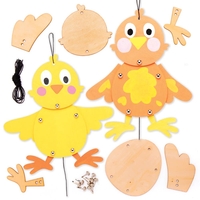 Easter Chick Wooden Puppet Kits (Pack of 4) Easter Crafts For Kids