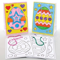 Easter Egg Colour-in Gift Bags (Pack of 8) Paper Bags Perfect For Gifts,  8 Assorted Designs,  Decorate Your Own