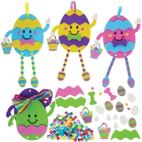 Easter Egg Dangly Leg Kits (Pack of 5) Easter Crafts For Kids,  5 Assorted Designs,  No Glue Needed,  Non-Chocolate Gifts