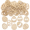 Easter Egg Mini Wooden Shapes (Pack of 72) Easter Craft Supplies,  9 Assorted Designs