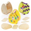 Easter Egg Wooden Basket Kits - 3 Blank Wooden Craft Baskets. 13cm x 10cm.