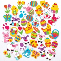 Easter Foam Stickers (Pack of 200) Easter Craft Supplies,  50 Assorted Designs,  Easy Peel