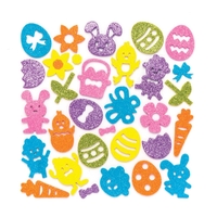 Easter Glitter Foam Stickers (Pack of 100) Easter Craft Supplies