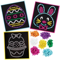 Easter Sequin Craft Picture Kits (Pack of 5) Easter Crafts For Kids 7 assorted sequin colours - Blue,  Pink,  Purple,  Yellow,  Orange,  Green & White