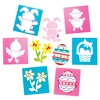 Easter Stencils (Pack of 6) 2 Stencil Colours & 6 Assorted Themed Designs,  14cm x 15cm,  Washable Plastic