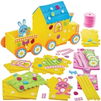 Easter Train Craft Kits (Pack of 2) Self-Assemble & Decorate,  2 Designs,  All-In-One Kit