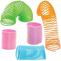 Egg Shaped Springs (Pack of 10) Pocket Money Toys 5 assorted colours - Blue,  Green,  Pink,  Purple & Orange
