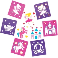 Fairy Stencils (Pack of 6) Art Supplies,  Art Materials Stencil colours - Pink & Purple
