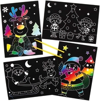 Festive Scratch Art Pictures (Pack of 10) Christmas Crafts