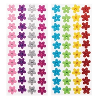 Flower Gem Foam Stickers (Pack of 80) Stickers 8 assorted colours - Light Pink,  Dark Pink,  Purple,  Silver,  Blue,  Yellow,  Red & Green