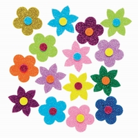 Flower Glitter Foam Stickers (Pack of 120) Stickers