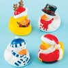 Funky Christmas Ducks (Pack of 4) Christmas Toys,  4 Assorted Designs,  Bathtime Friendly
