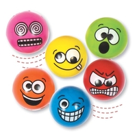 Funny Faces High Bounce Balls (Pack of 12)