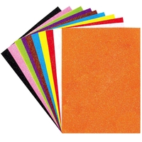 Glitter Felt Sheets Value Pack (Pack of 10) Christmas Craft Supplies 10 assorted glitter colours - White,  Black,  Light Pink,  Bright Orange,  Red,  Yellow,  Green,  Blue,  Brown & Purple