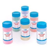 Glitter Sand (Pack of 6) Natural Craft Materials 6 assorted glitter colours - Yellow,  Orange,  Purple,  Green,  Blue & Pink