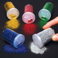 Glitter Shakers (Pack of 5) Craft Embellishments Green,  red,  blue,  gold & silver
