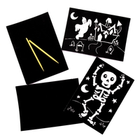 Glow in the Dark Scratch Art Doodle Sheets (Pack of 8) Decorate & Personalise,  Tools Included
