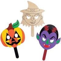 Halloween Wooden Masks (Pack of 4) Halloween Crafts