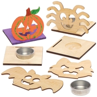 Halloween Wooden Tealight Kits (Pack of 4) Halloween Crafts
