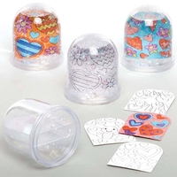 Heart Colour-in Snow Globes (Box of 4) Mother