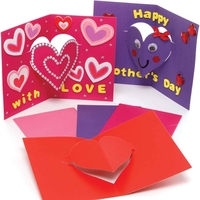 Heart Pop-out Cards (Pack of 10) Craft Blanks & Bases 5 assorted colours - Red,  Purple,  White,  Pink & Light Pink