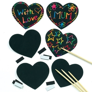Heart Scratch Art Magnets (Pack of 30)