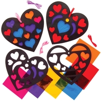 Heart Stained Glass Effect Decoration Kits (Pack of 6) Mother