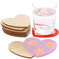 Heart Wooden Coasters (Pack of 10) Decoration Craft Kits