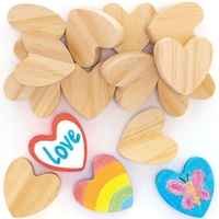 Heart Wooden Painting Stones (Pack of 30)