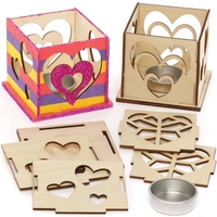 Heart Wooden Tealight Holder Kits (Pack of 3) Craft Kits For Kids