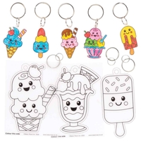Ice Cream Super Shrink Keyrings (Pack of 8) Pocket Money Toys