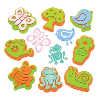 In The Garden Foam Stampers (Pack of 10) Art Supplies,  Art Materials 2 stamper colours - Green & Orange