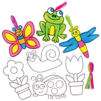 In The Garden Suncatchers (Pack of 10) Decoration Craft Kits 5 assorted ribbon colours - Pink,  Green,  Blue,  Yellow & Purple