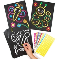 Insect Bug Dotty Sticker Art (Pack of 8) Art Craft Kits 8 assorted sticker colours - Blue,  Red,  Yellow,  Lime Green,  Dark Green,  Orange,  Purple & Pink