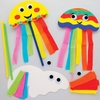 Jellyfish Wand Kits (Pack of 8) Craft Kits For Kids,  4 Assorted Colours,  Includes Crepe Paper Streamers,  28cm