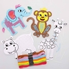 Jungle Animal Colour-in Cross Stitch Kits (Pack of 6) Sewing & Weaving Craft Kits 7 thread colours - Pink,  Green,  Yellow,  Orange,  Blue,  Purple & Brown