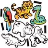 Jungle Animal Colour-in Fuzzy Art Magnets (Pack of 15) Art Craft Kits