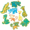 Jungle Animal Foam Stampers (Pack of 10) Art Supplies,  Art Materials 2 foam colours - Yellow & Green