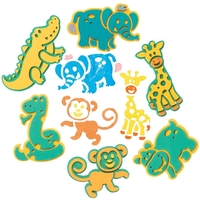 Jungle Animal Foam Stampers (Pack of 10) Art Supplies,  Art Materials 2 foam colours - Yellow & Green