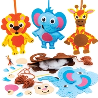 Jungle Animal Sewing Kits (Pack of 4) Sewing & Weaving Craft Kits