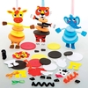 Jungle Animal Stacking Decoration Kits (Pack of 6) Decoration Craft Kits 7 foam colours - Orange,  Black,  White,  Yellow,  Red,  Purple & Blue
