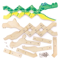 Jungle Animal Wooden Extendable Puppet Kits (Pack of 3) Art Craft Kits