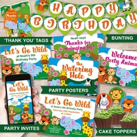 Jungle Animals Editable Printables Party Bundle (Download)