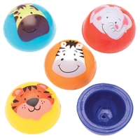 Jungle Chums Jumping Poppers (Pack of 12) Pocket Money Toys 6 assorted colours - Green,  Yellow,  Orange,  Red,  Light Blue & Dark Blue