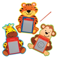 Jungle Chums Magic Slates (Pack of 12) 6 Assorted Designs,  Drawing Tool Included,  Great Party Bag Filler