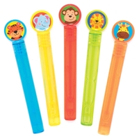 Jungle Chums Touchable Bubbles (Pack of 10) Pocket Money Toys 5 assorted tube colours - Blue,  Green,  Yellow,  Red & Orange
