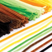 Jungle Pipe Cleaners Value Pack (Pack of 160) Craft Embellishments 8 assorted colours - Dark Brown,  Dark Green,  Bright Green,  Yellow,  Light Green,  Light Brown,  Black & Orange