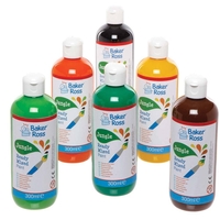 Jungle Ready Mix Poster Paint Pack 300ml (Box of 6) Art Supplies,  Art Materials 6 assorted colours - Black,  Brown,  Yellow,  Orange,  Light Green & Green