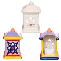 Lantern Ceramic Tealight Holders (Box of 3) Craft Kits For Kids