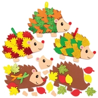 Leafy Hedgehog Decoration Kits (Pack of 5) Decoration Craft Kits 5 assorted colourways - Red/Yellow,  Yellow/Dark Green,  Orange/Dark Green,  Light Green/Yellow & Red/Orange